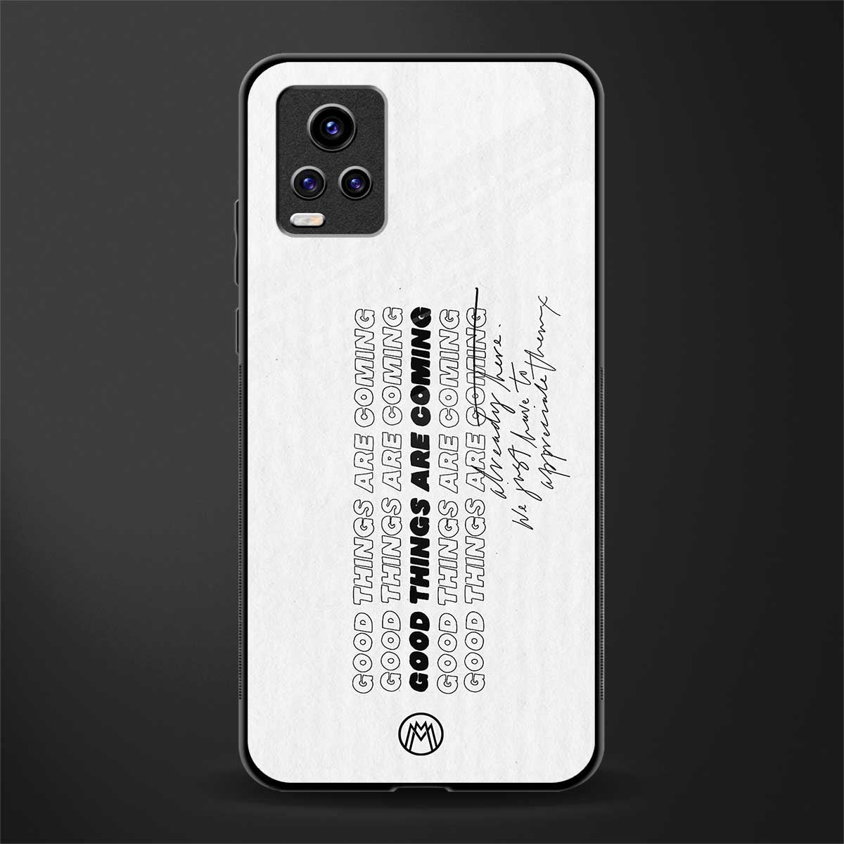 good things are here back phone cover | glass case for vivo y73