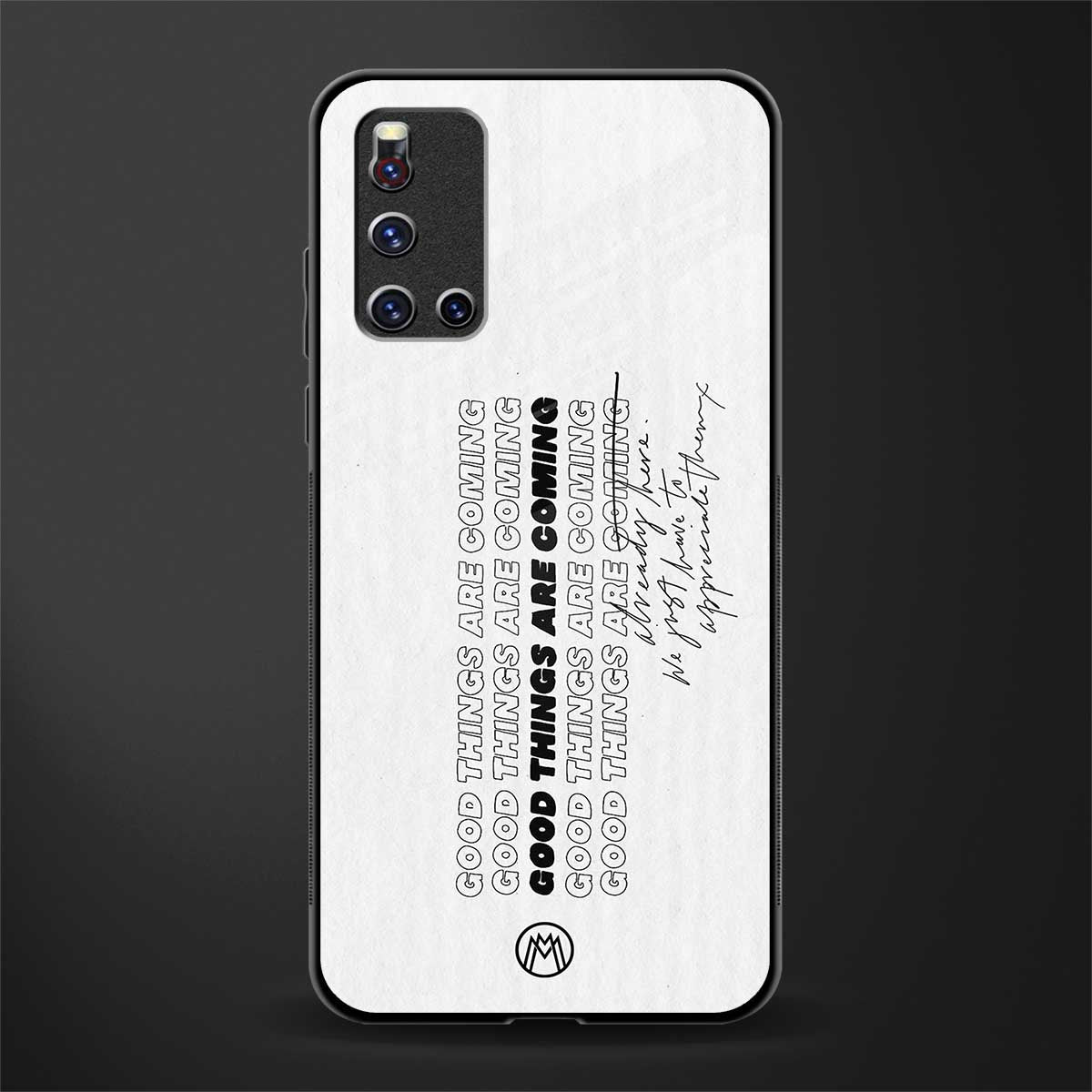 good things are here glass case for vivo v19 image