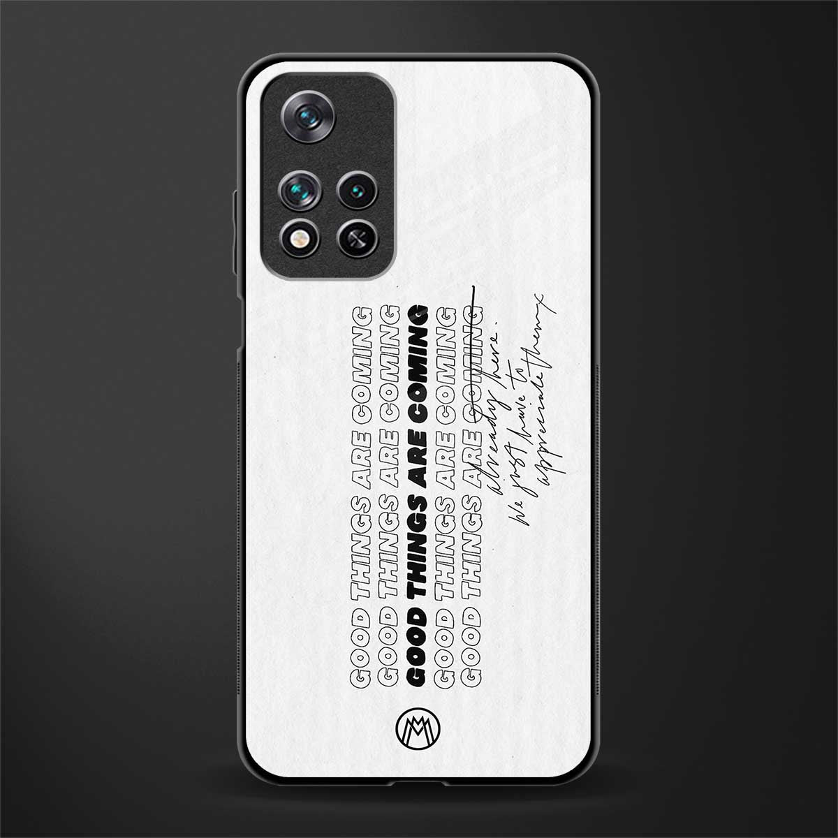 good things are here glass case for poco m4 pro 5g image