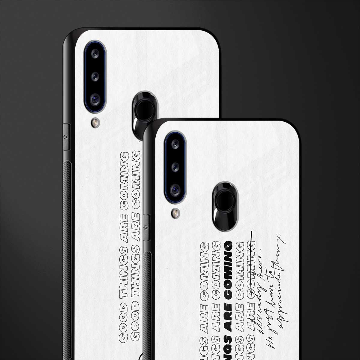good things are here glass case for samsung galaxy a20s image-2