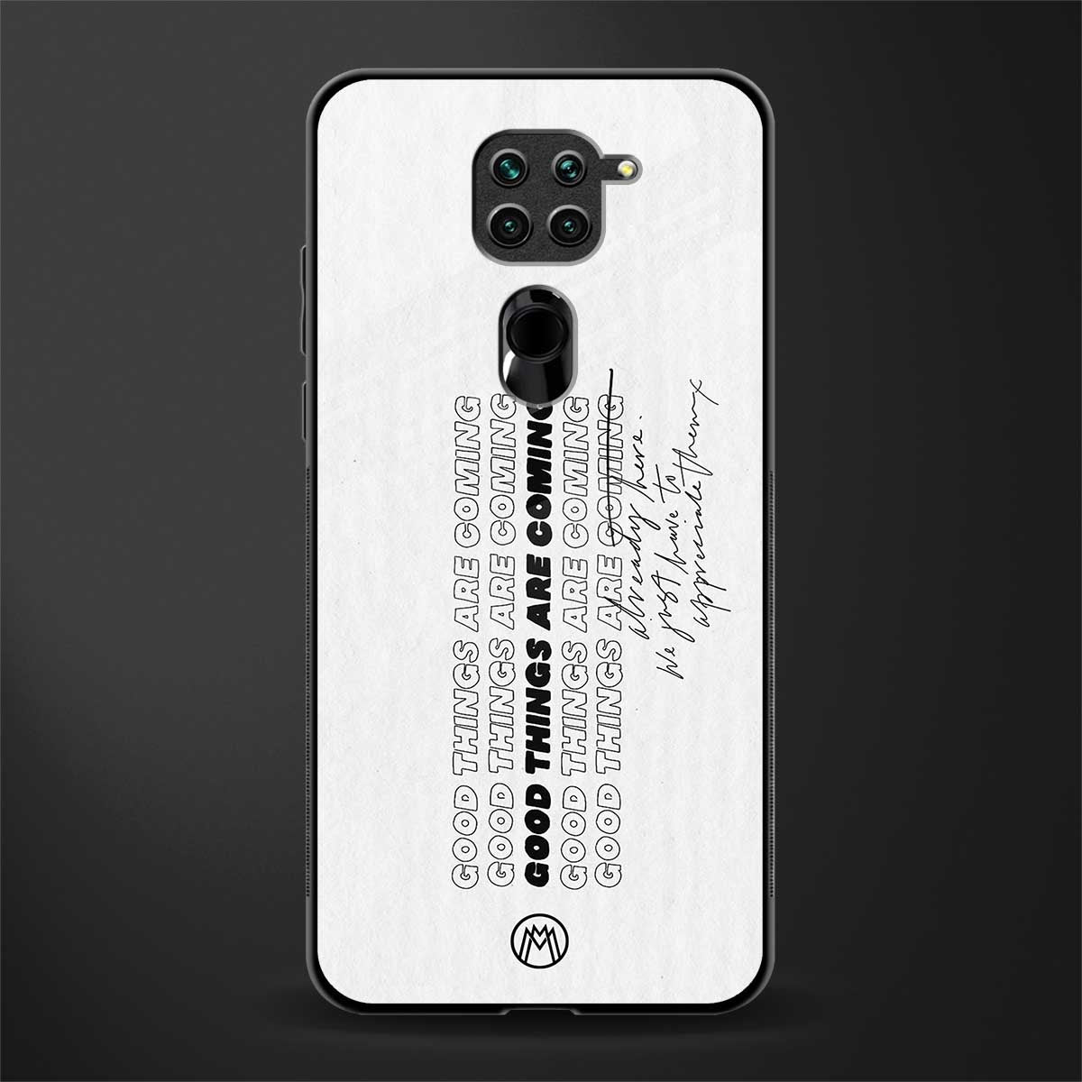 good things are here glass case for redmi note 9 image
