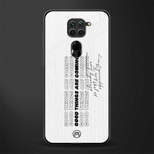 good things are here glass case for redmi note 9 image