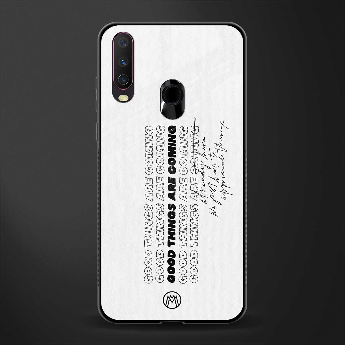 good things are here glass case for vivo y12 image