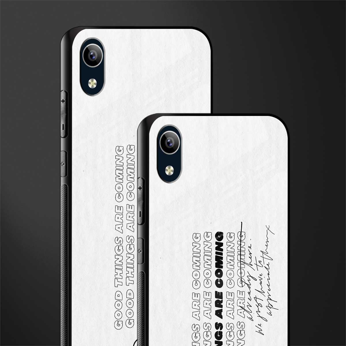 good things are here glass case for vivo y1s without fingerprint image-2