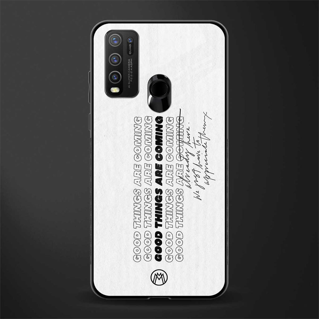 good things are here glass case for vivo y50 image