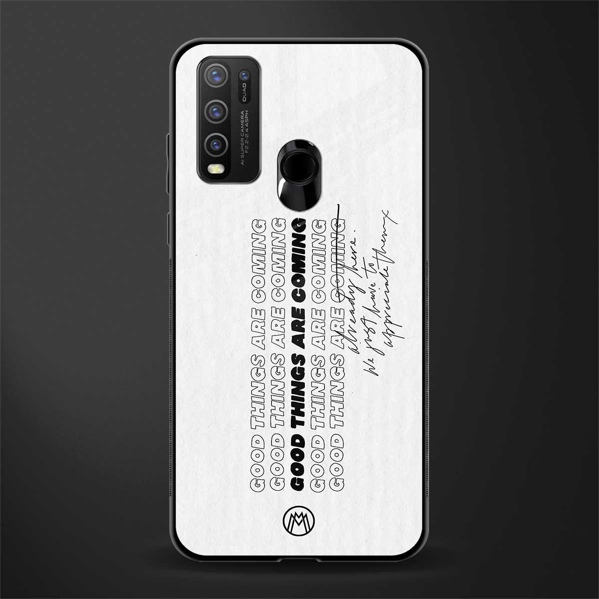 good things are here glass case for vivo y50 image