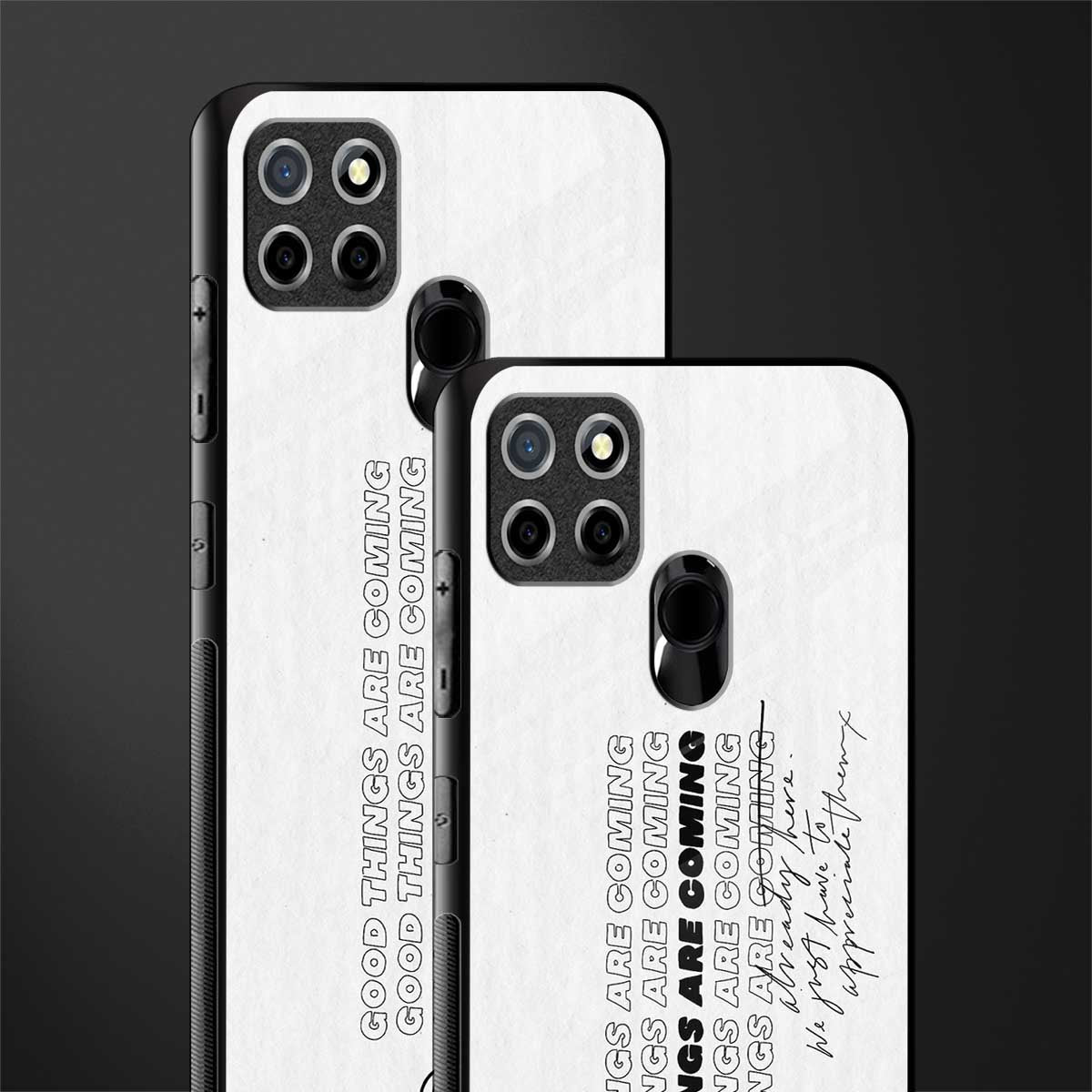 good things are here glass case for realme narzo 30a image-2