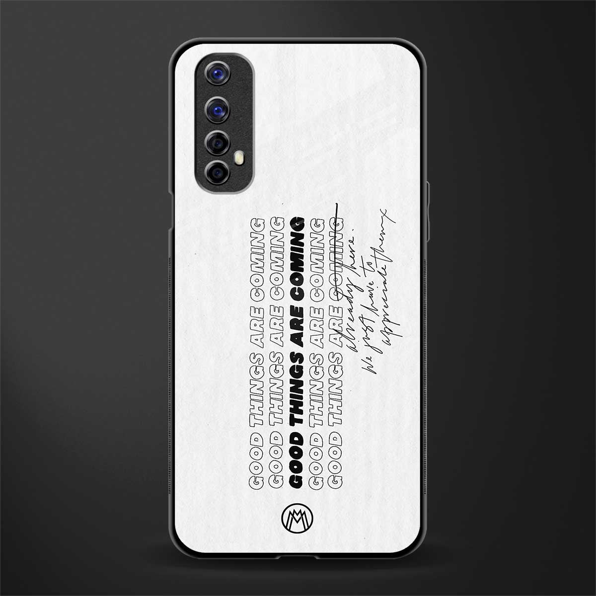 good things are here glass case for realme 7 image