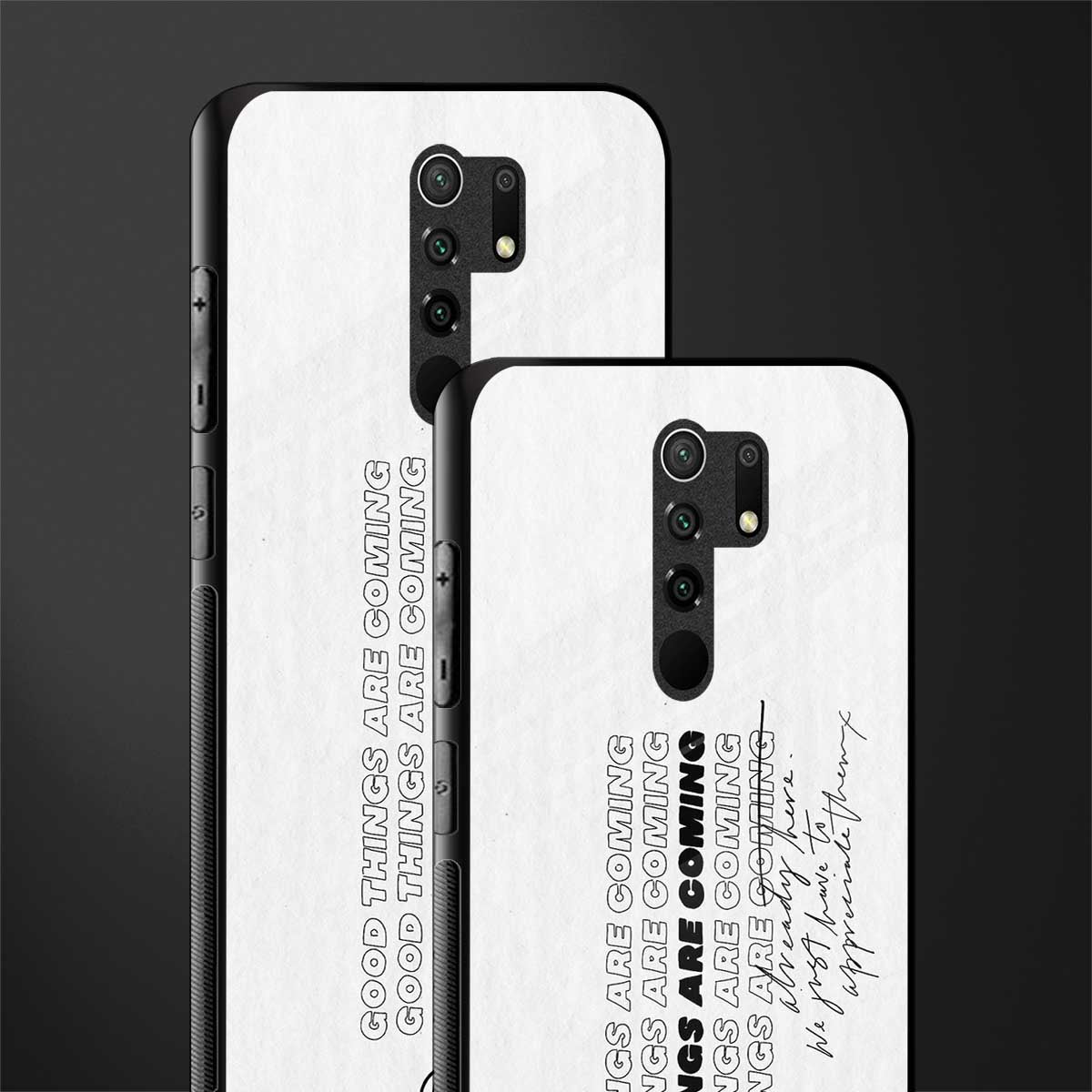 good things are here glass case for redmi 9 prime image-2