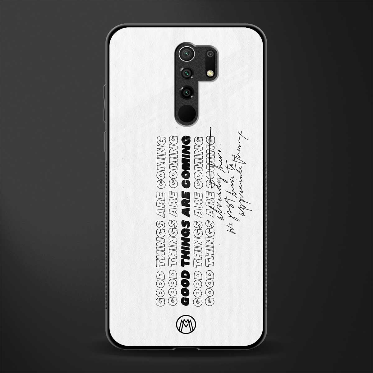 good things are here glass case for redmi 9 prime image