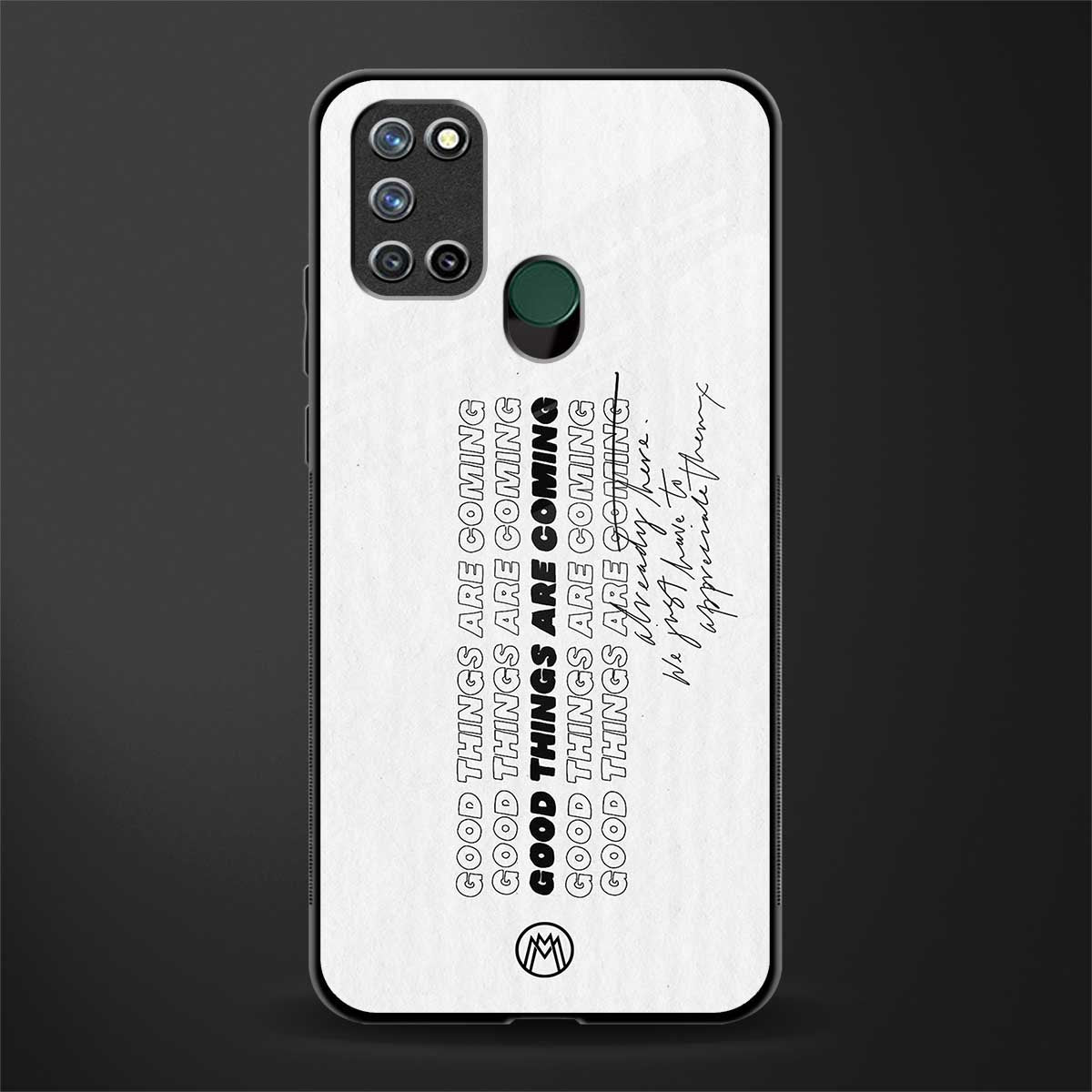 good things are here glass case for realme 7i image