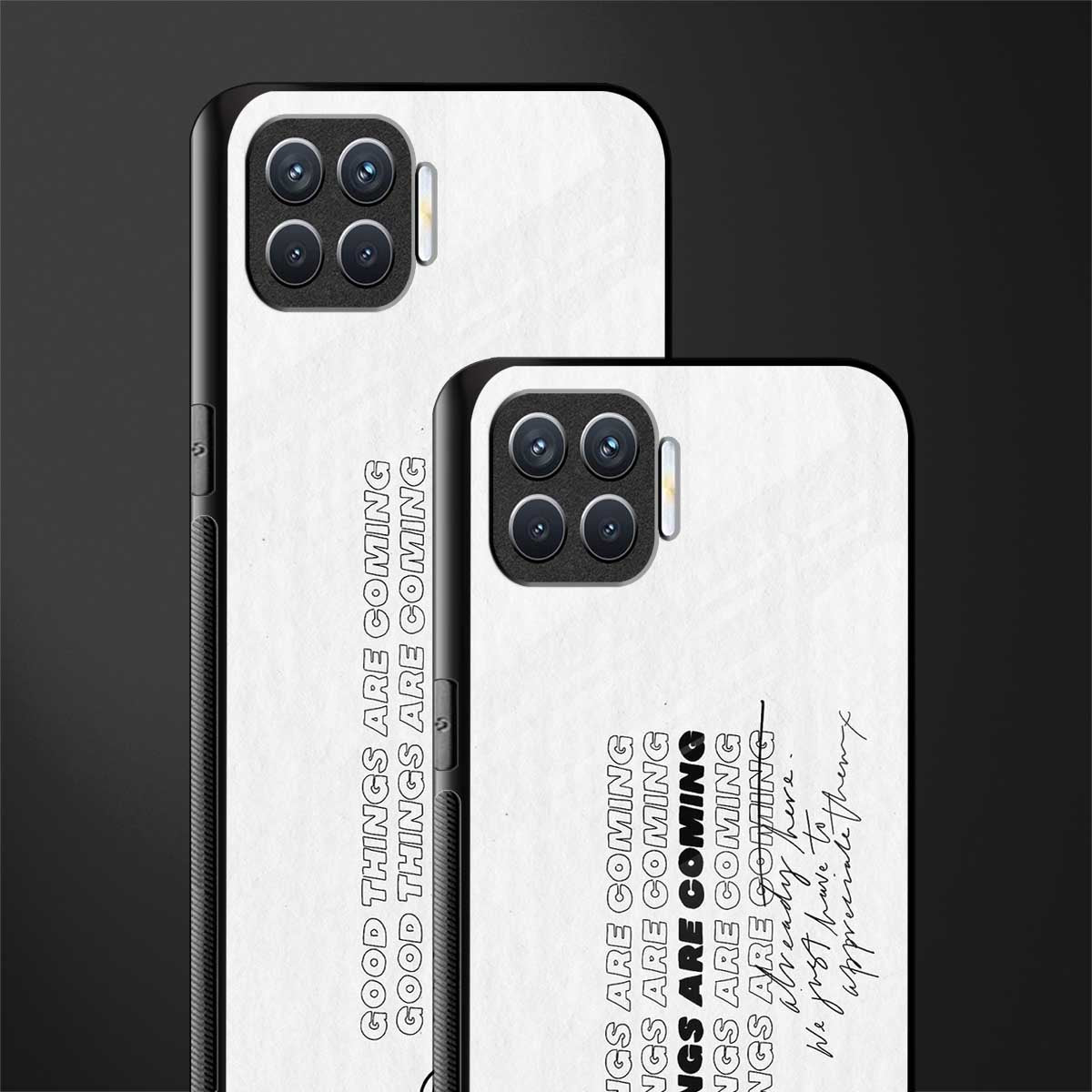 good things are here glass case for oppo f17 pro image-2