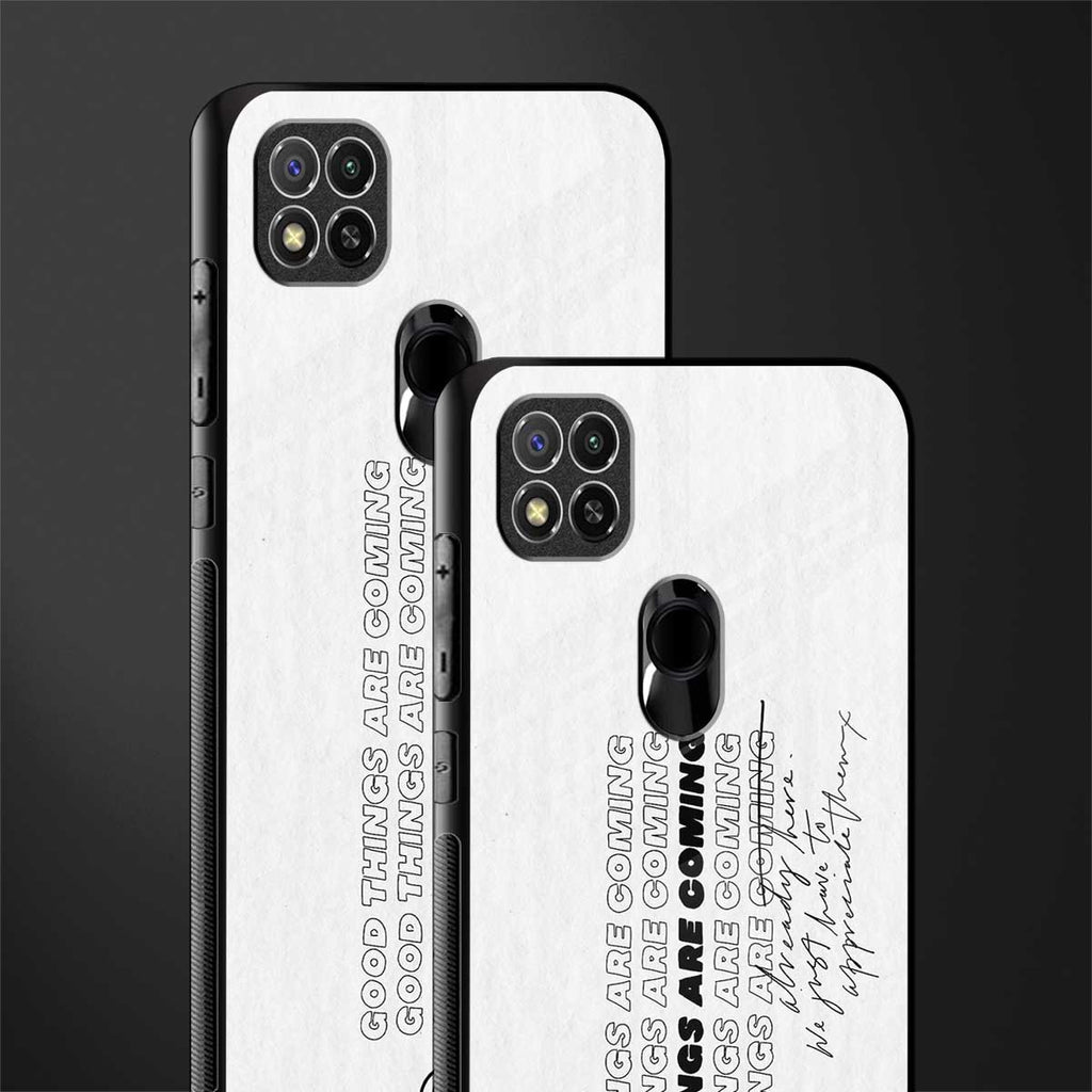 good things are here glass case for redmi 9c image-2