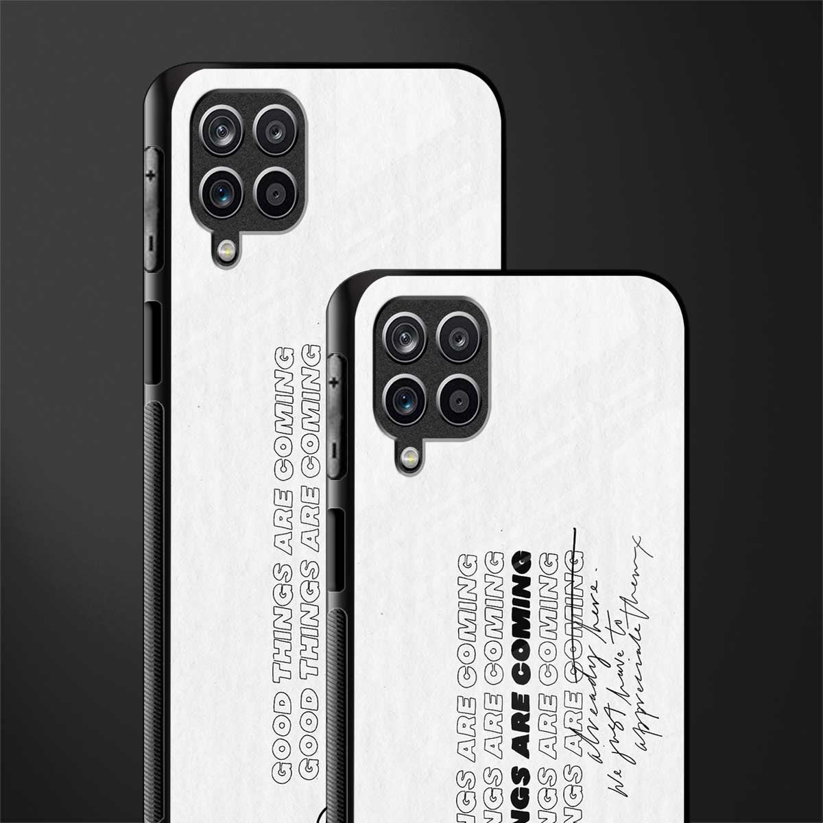 good things are here glass case for samsung galaxy a12 image-2