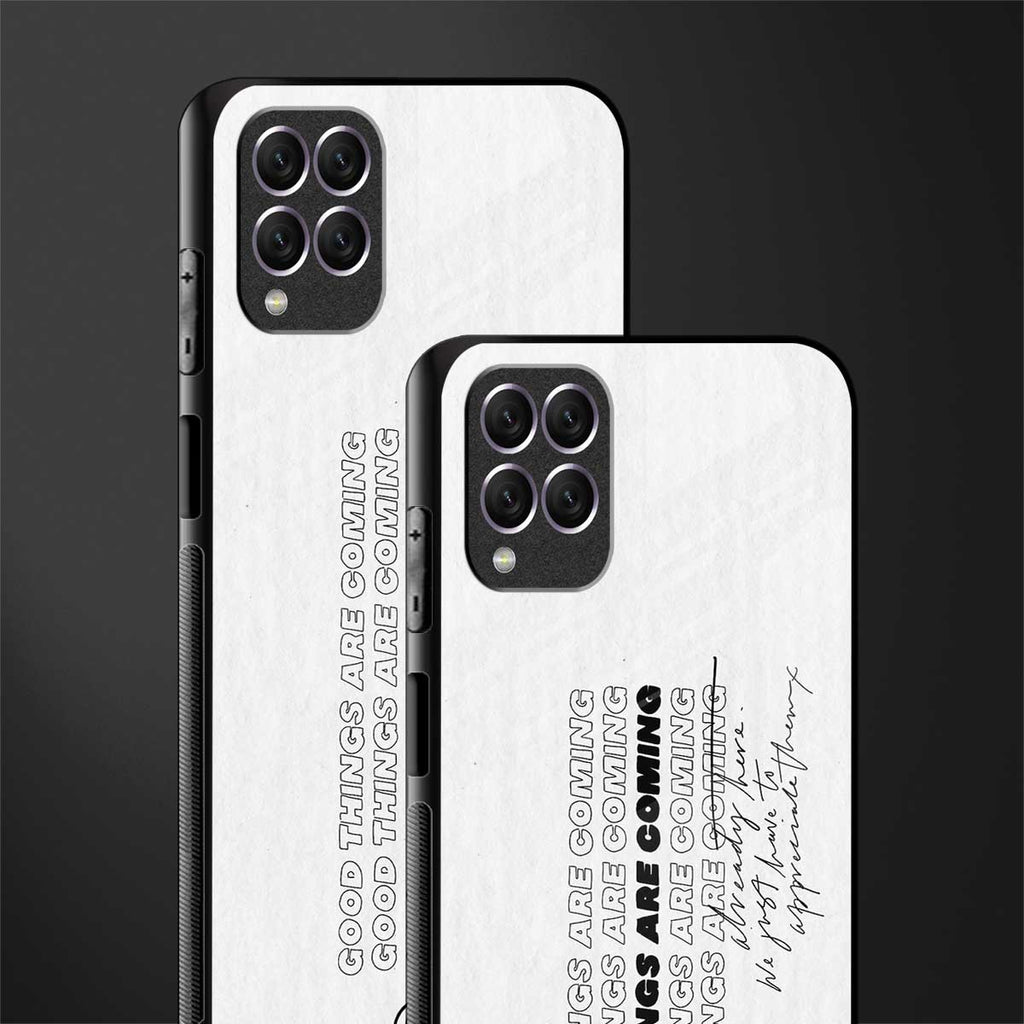 good things are here glass case for samsung galaxy f62 image-2