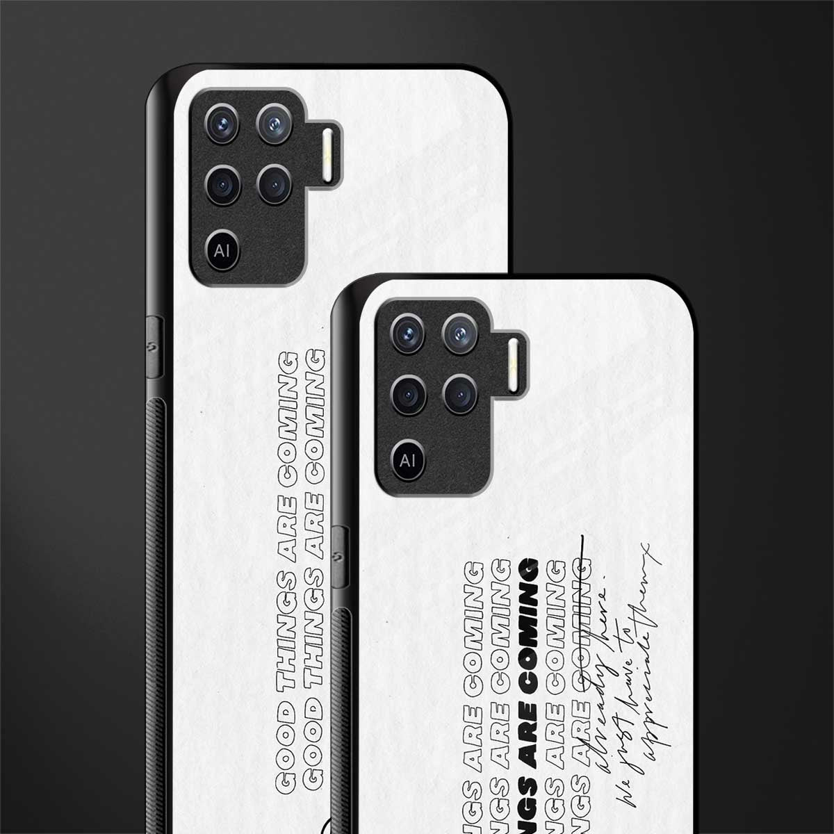 good things are here glass case for oppo f19 pro image-2