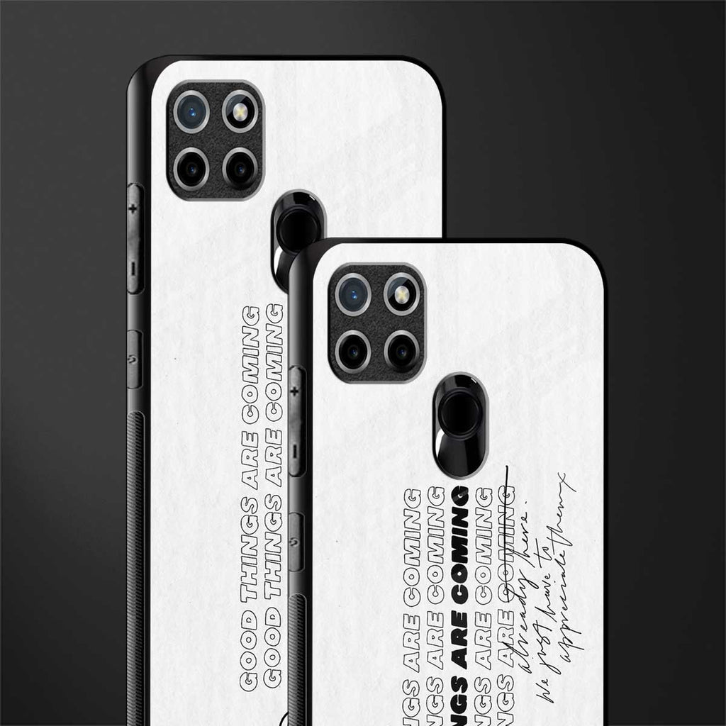 good things are here glass case for realme c21 image-2