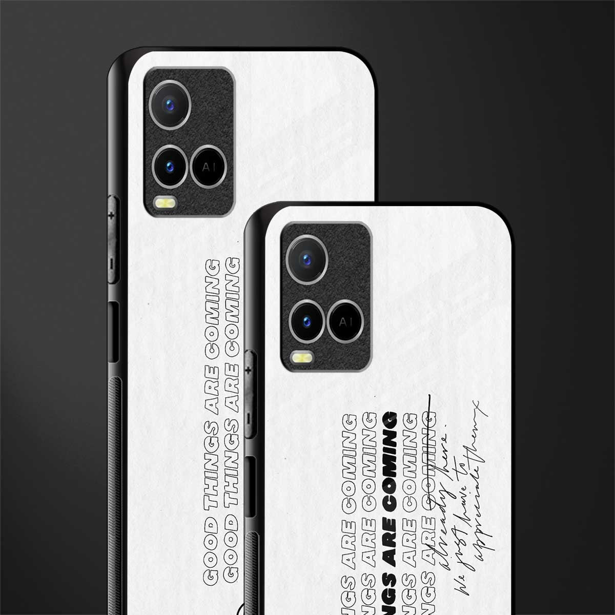 good things are here glass case for vivo y21s image-2