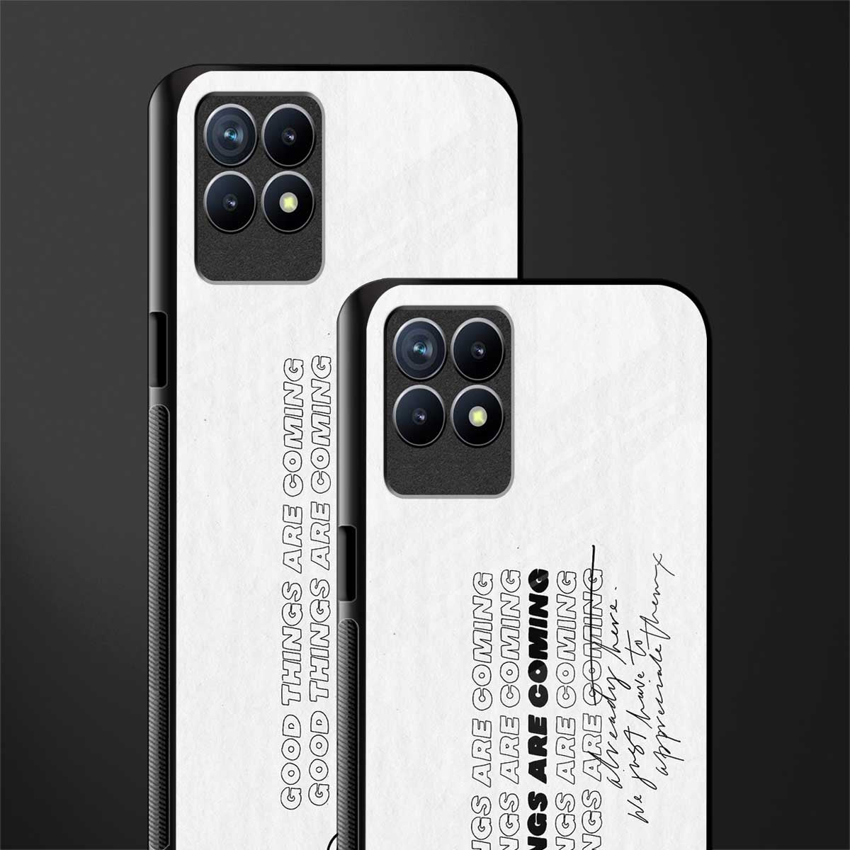 good things are here glass case for realme 8i image-2