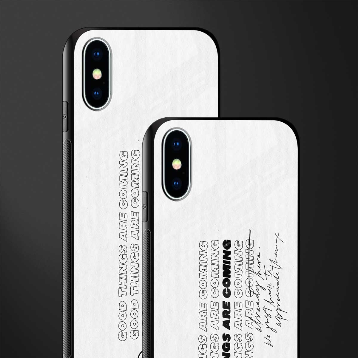 good things are here glass case for iphone xs image-2
