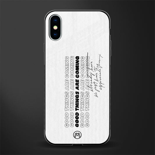 good things are here glass case for iphone xs image