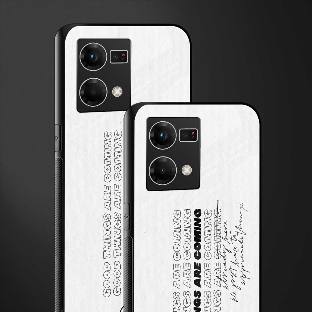 good things are here back phone cover | glass case for oppo f21 pro 4g