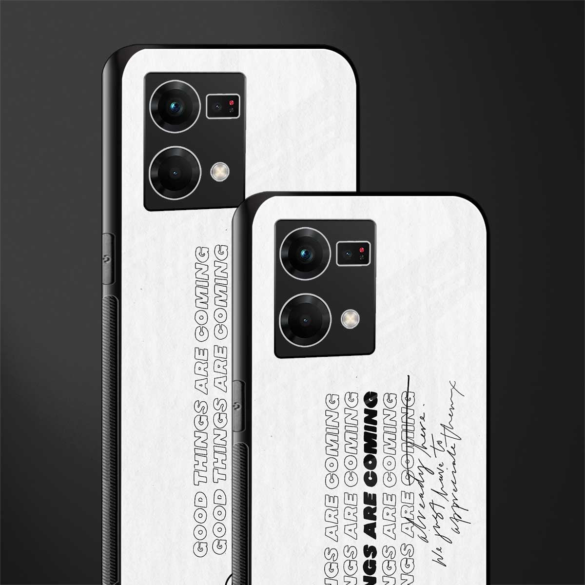 good things are here back phone cover | glass case for oppo f21 pro 4g