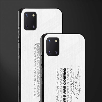 good things are here glass case for samsung a81 image-2