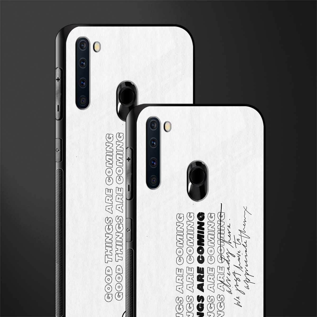 good things are here glass case for samsung a21 image-2