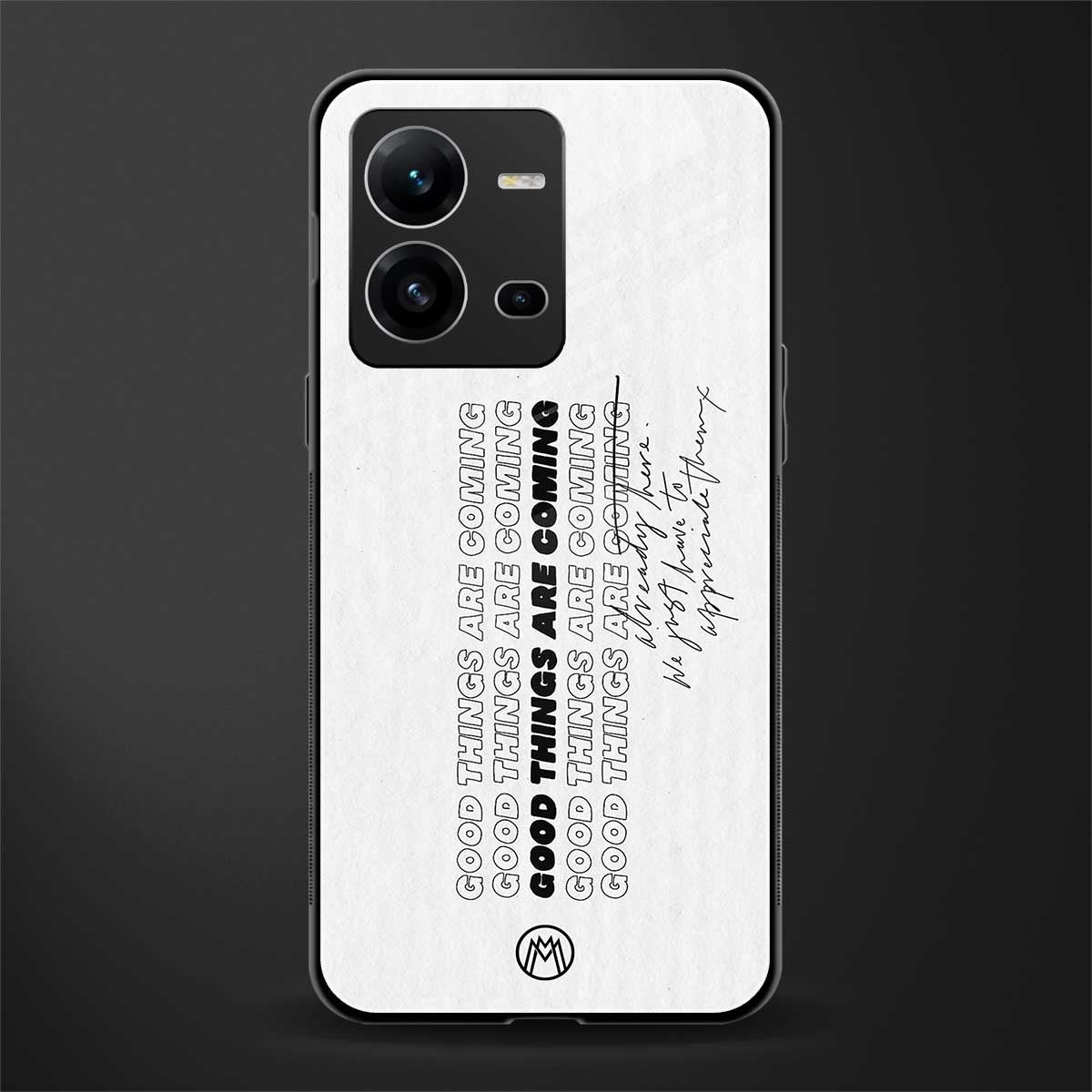 good things are here back phone cover | glass case for vivo v25-5g