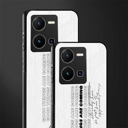 good things are here back phone cover | glass case for vivo y35 4g