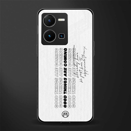good things are here back phone cover | glass case for vivo y35 4g