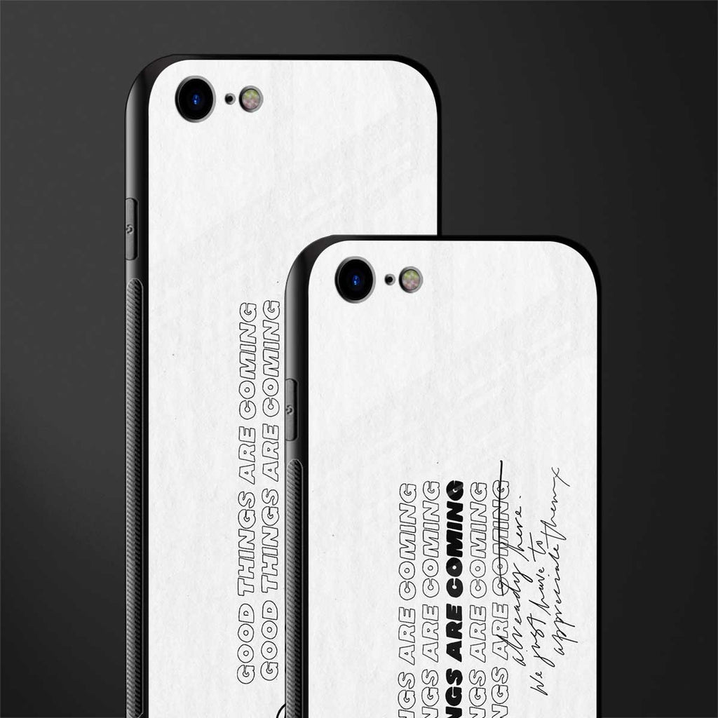 good things are here glass case for iphone se 2020 image-2