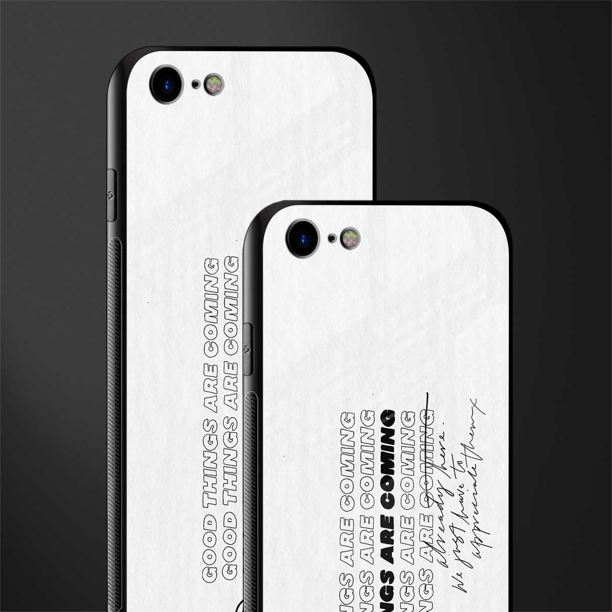 good things are here glass case for iphone se 2020 image-2