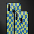 green blue trippy check pattern glass case for realme narzo 10a image-2
