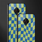 green blue trippy check pattern glass case for vivo s1 pro image-2
