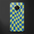 green blue trippy check pattern glass case for vivo s1 pro image