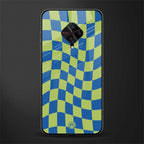 green blue trippy check pattern glass case for vivo s1 pro image