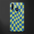 green blue trippy check pattern glass case for vivo z1 pro image