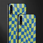 green blue trippy check pattern glass case for samsung galaxy a50s image-2