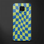 green blue trippy check pattern glass case for poco m2 pro image