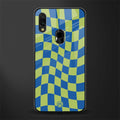 green blue trippy check pattern glass case for redmi 7redmi y3 image