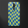 green blue trippy check pattern glass case for oppo a5 2020 image