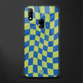 green blue trippy check pattern glass case for realme 3 pro image