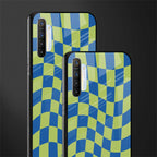 green blue trippy check pattern glass case for realme x2 image-2