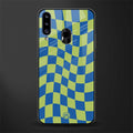 green blue trippy check pattern glass case for samsung galaxy a20s image