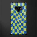 green blue trippy check pattern glass case for samsung galaxy note 9 image