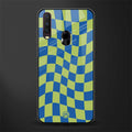 green blue trippy check pattern glass case for vivo y12 image