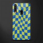 green blue trippy check pattern glass case for vivo y12 image