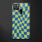 green blue trippy check pattern glass case for realme c25 realme c25s image